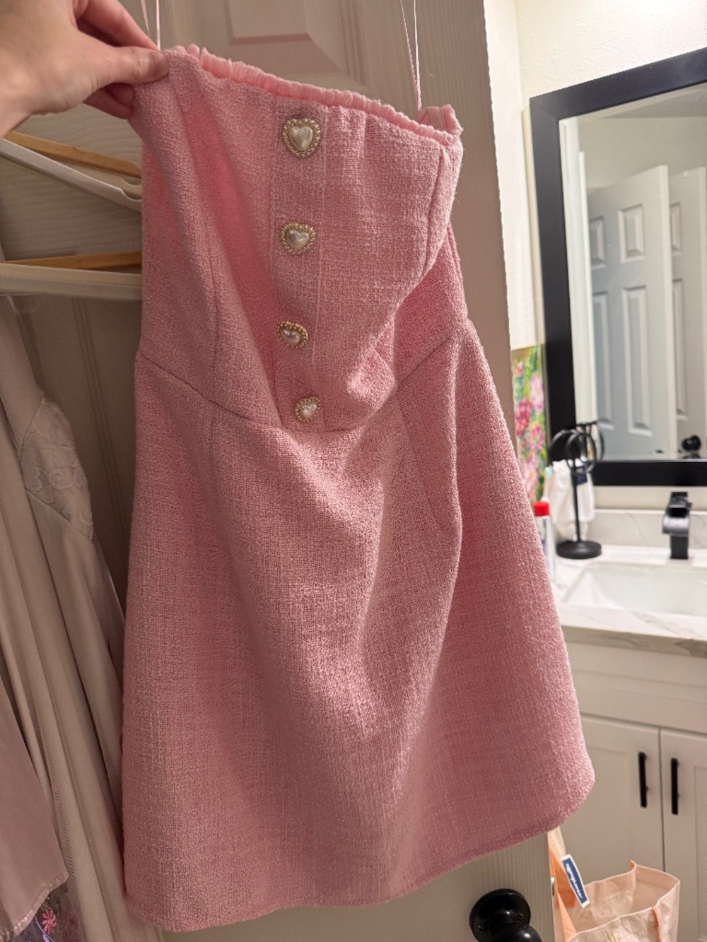 Sweetheart pink strapless dress
